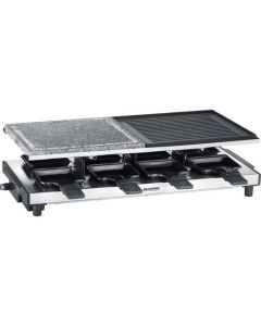 SEVERIN RG 2373 - Raclette-Grill mit Naturgrillstein und Grillplatte - edelstahl-schwarz