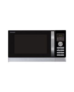 Sharp R843INW - Mikrowelle mit Grill, Heißluft & Pizzastufe - silber-schwarz