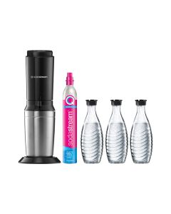 SodaStream Crystal 3.0 Vorteilspack - Wassersprudler inkl. 3 Glaskaraffen - titan