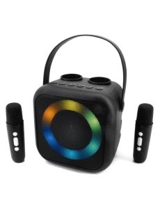 Soundmaster BT2024SW - Karaoke-System mit Bluetooth, USB, AUX und Akku inkl. 2 Mikrofone - schwarz