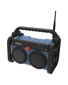 Soundmaster DAB85BL - tragbares Baustellenradio mit DAB, Bluetooth, AUX & LED-Arbeitsleuchte - petrol-schwarz