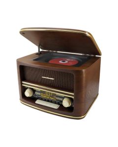 Soundmaster NR961 - Kompakt-Anlage im Holzkoffer, mit CD, UKW/DAB+ Radio, Bluetooth & USB - braun