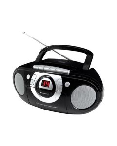 Soundmaster SCD5100SW - tragbares CD-Kassetten-Radio - schwarz-silber