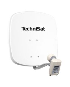 TechniSat Digidish 45 Twin-Parabolantenne - inkl. Twin-LNB, Sat-Empfang Außeneinheit für 2 Receiver - weiß