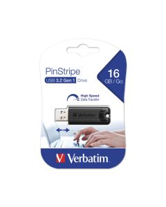 Verbatim USB Stick Pinstripe 16GB - USB 3.0 Standard - schwarz