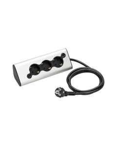 WMF AMBIENT Multi-Stecker Pro - Steckdosenleiste (3x Schuko-Stecker + 2x USB-A) - edelstahl