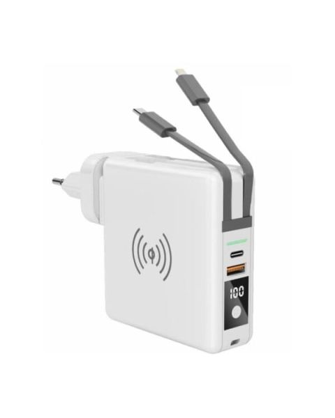 felixx Premium Super Charger 2.0 ALL-IN-ONE-SET - Reiseadapter (2- & 3-polig) m. Powerbank 10.000mA - weiß