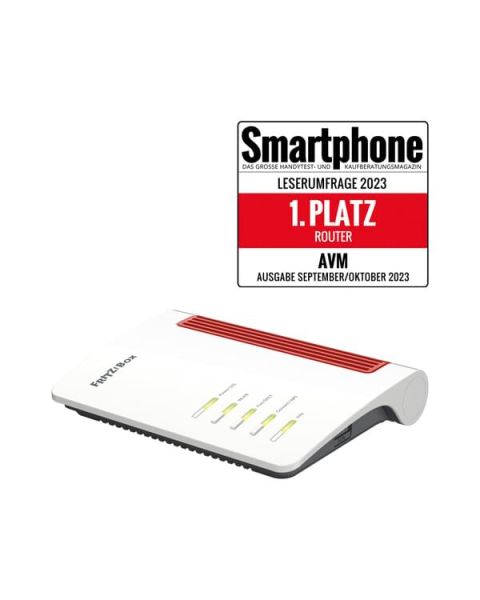 FRITZ!Box 7530 AX AUSTRIA - DSL-Modem, WLAN Router (max. 1800 Mbit/s) & IP-Telefonanlage - weiß-rot