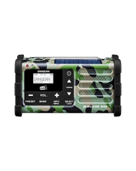 Sangean MMR-88DAB Camouflage - tragbares DAB+/FM-Radio mit Spannungsversorgung via Solarzellen & Handkurbel - camouflage